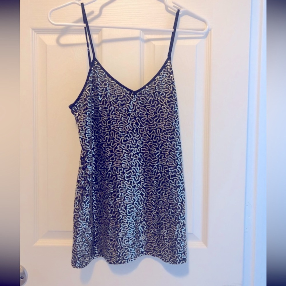 express gold sequin tank top
